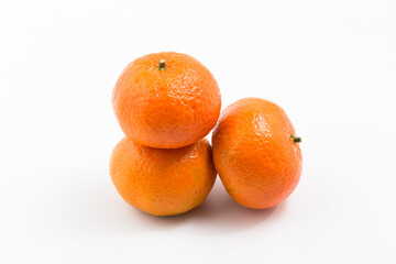 Tangerines on white background