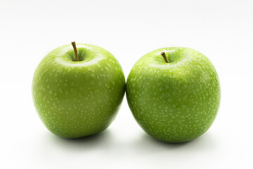 Green apple on white background