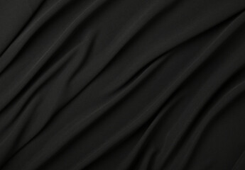 Background of black textile folded pleats