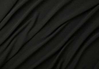 Background of black textile folded pleats