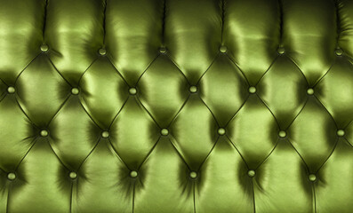 Green leather capitone background texture