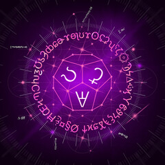 Abstract background of magic spell and formulas