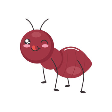 cute ant icon, colorful design