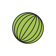 Watermelon, simple vector icon, filled outline.