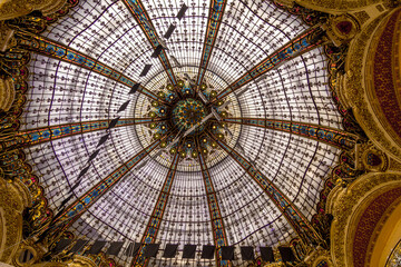 Glaskuppel im Kaufhaus  Galeries Lafayette in Paris