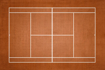 Tennis Clay Court Top View - obrazy, fototapety, plakaty