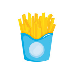 fast food concept, french fries box icon, colorful design