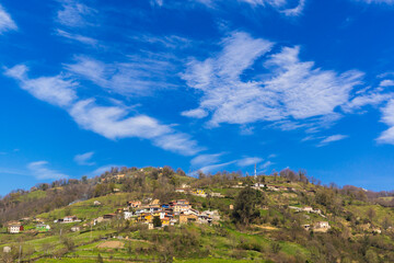 Obraz premium town in the council of Riosa in Asturias