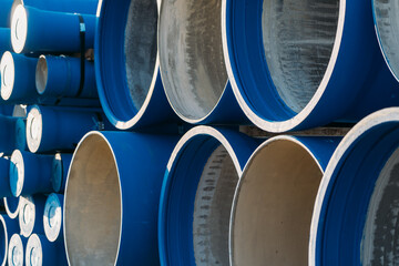 Plastic pipes or PVC pipes of big diameter for water and drain or wastewater.
