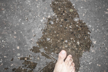 Barefoot through the puddles