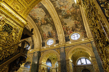Fototapeta na wymiar Saint John's Co-Cathedral in Valletta, Malta.