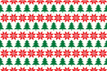 Winter Holiday Pixel Seamless Pattern. Christmas Tree and Christmas Star Argyle Ornament. Vector Seamless Scheme for Knitted Sweater Pattern Design or Cross Stitch Embroidery.