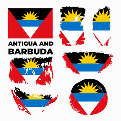 Brush flag of Antigua and Barbuda country. Happy independence day.