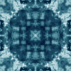 Tie dye seamless tile pattern. Watercolor pattern design on subtle white fabric texture.