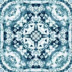 Tie dye seamless tile pattern. Watercolor pattern design on subtle white fabric texture.