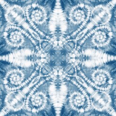 Tie dye seamless tile pattern. Watercolor pattern design on subtle white fabric texture.