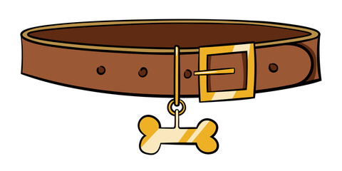 Leather Dog Collar with a Gold Buckle