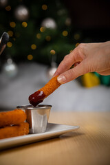 French fries and sauce. Until the New Year and Christmas
