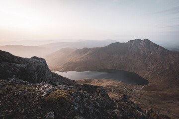 sunrise in the mountains - snowdonia national park