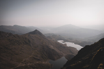 mountains in the fog