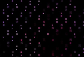 Dark Pink, Blue vector background with rectangles, circles.