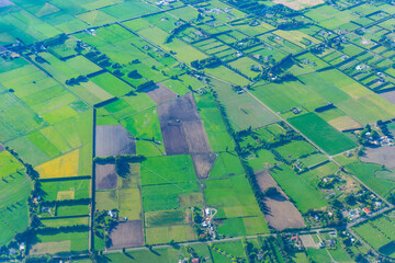 Fototapeta premium Pattered rural landscape below