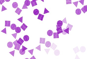 Light Purple vector backdrop with lines, circles, rhombus.