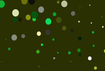 Light Green, Yellow vector pattern with spheres.