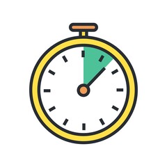 Stopwatch icon in flat style. Timer, business deadline concept.
