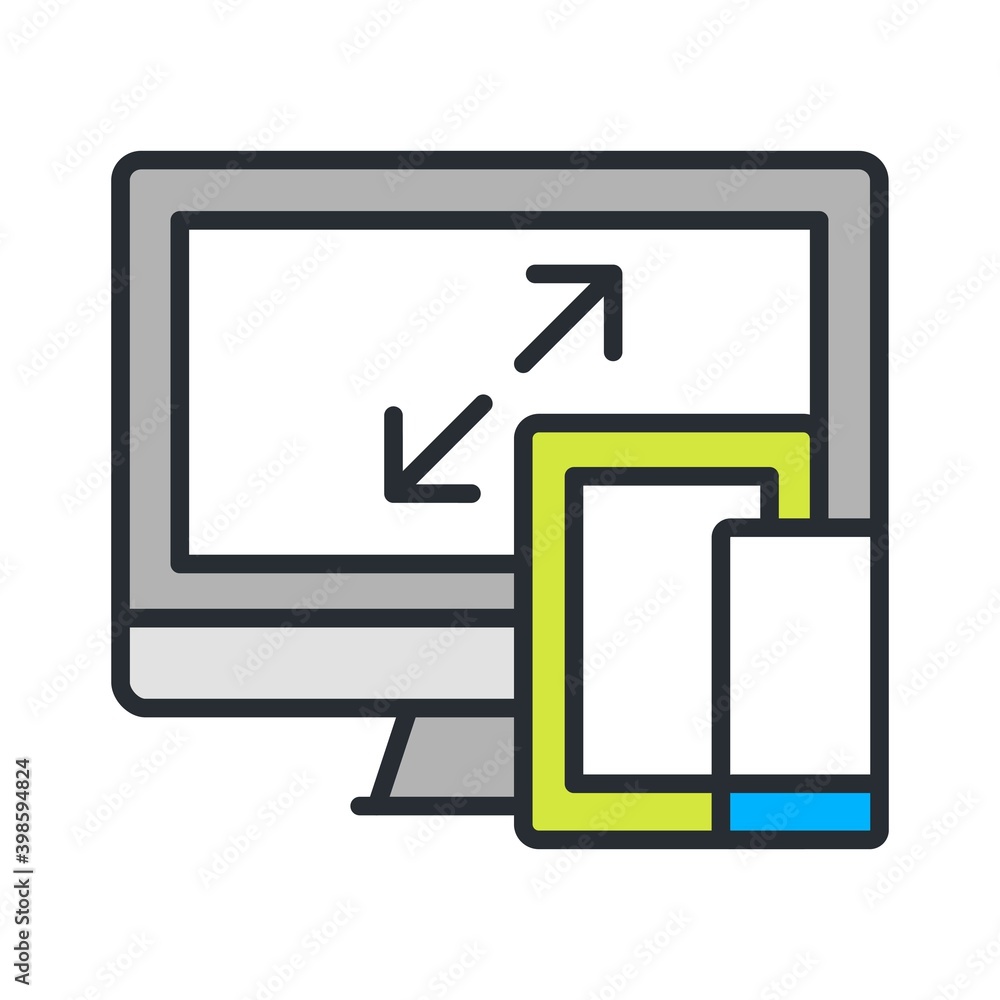 Poster responsive web design icon. computer, tablet and smartphone screen.