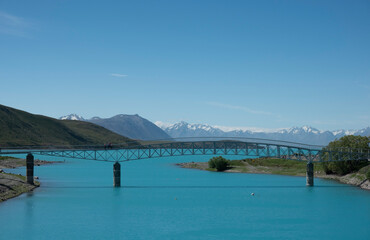 Pedestrian bridge over Tekapo River