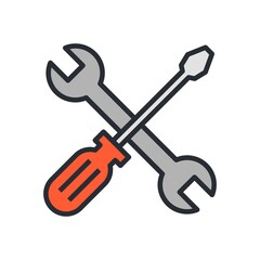 Repair/Maintenance service icon. Flat vector illustration.