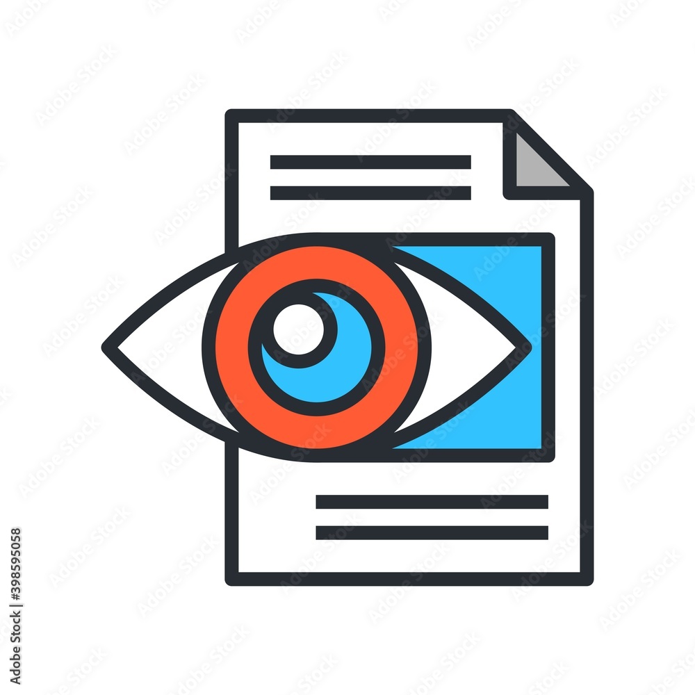 Poster web page monitoring icon. seo, web page view concept.