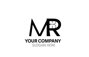 MR  Font Logo Design isolated on white