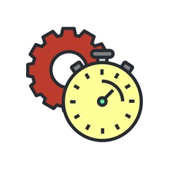 Modern Flat Time Management Vector Icon for Web and Mobile Application