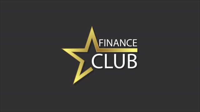 Financial club star logo, art video illustration.