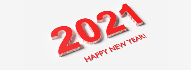 Happy New Year Background. Start in 2021. 3D illustration