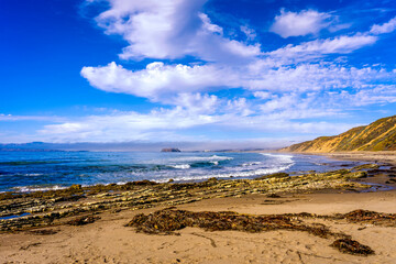 Afternoon on Coast, Coastline, Ocean, Beach, Sky