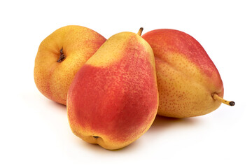 Fresh pears, close-up, isolated on white background