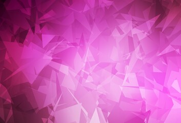 Fototapeta premium Light Pink vector backdrop with polygonal shapes.