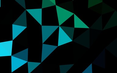 Light Blue, Green vector triangle mosaic texture. Shining colored illustration in a Brand new style. Completely new template for your business design.