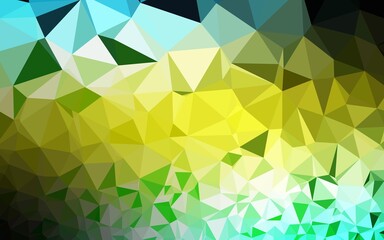 Light Green, Yellow vector abstract polygonal texture. Geometric illustration in Origami style with gradient. Template for a cell phone background.