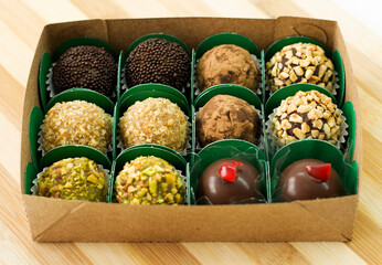 Vegan truffle tasting box on bambu