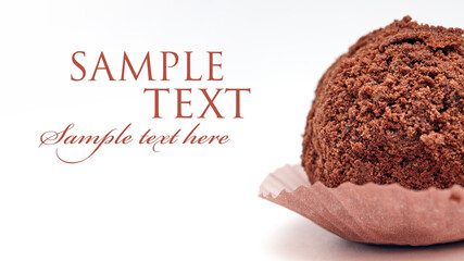 Homemade cake. Chocolate cakes in the shape of a ball for Breakfast on an isolated background