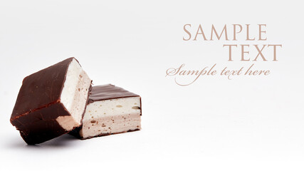 Bird's milk chocolates isolated on a white background