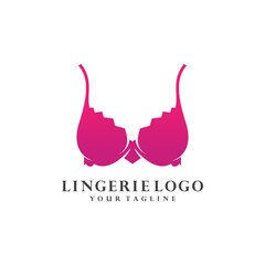 Women fashion logo design template. Lingerie emblem
