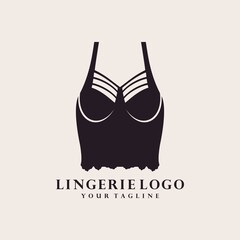Women fashion logo design template. Lingerie emblem
