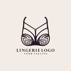 Women fashion logo design template. Lingerie emblem
