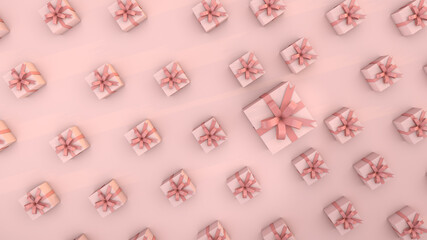 Pink gift boxes concept