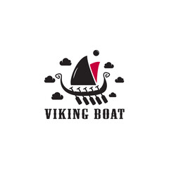 Viking Boat Design Logo